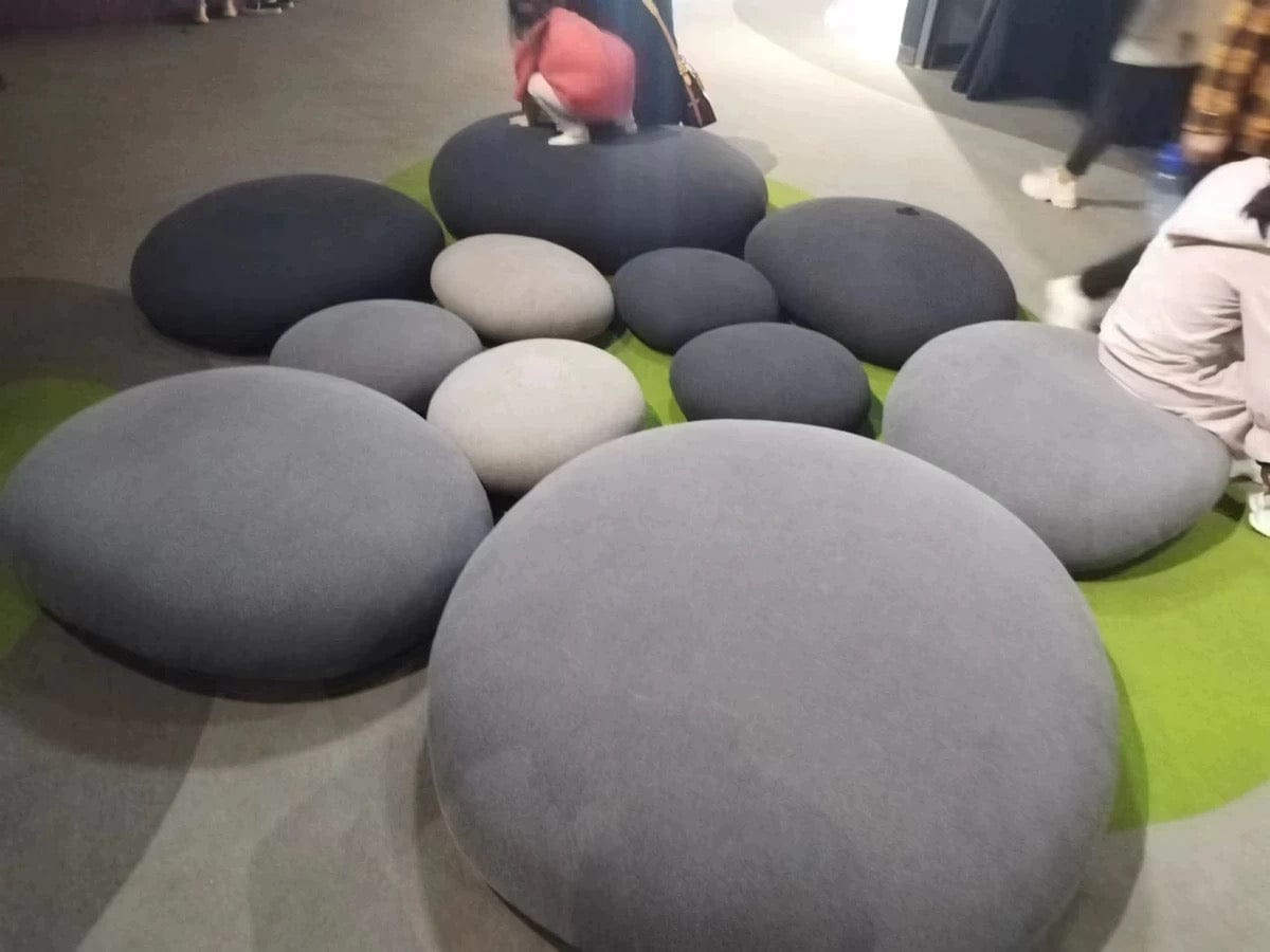 Customer photo review of Stone Pouf Boulder Pillow – Soft Sculptural Floor Cushion | GabyBerg