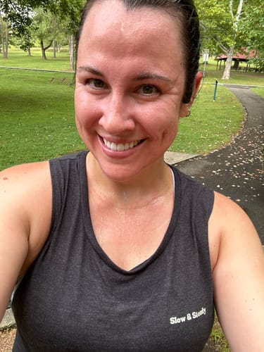 Customer photo review of Slow and Steady Women's Muscle Tank