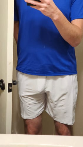 Customer photo review of Venice White Pool Shorts