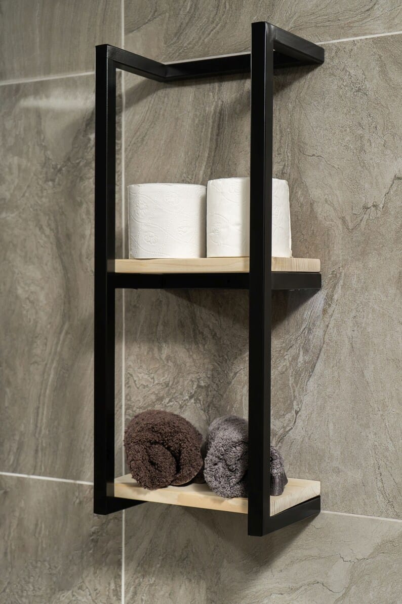 Customer photo review of 2-Tier Bathroom Shelf, Storage for Towel and Blanket