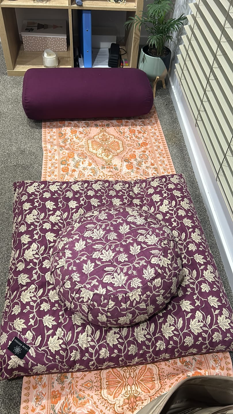 Customer photo review of Plum Oval Yoga Bolster