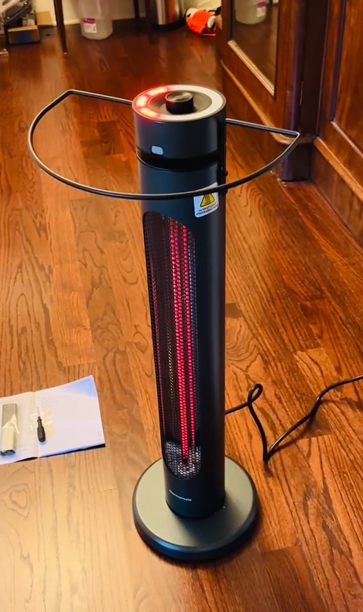 Customer photo review of Electric Outdoor/Indoor Patio Heater - 1500W 8 Heating Levels & Timer