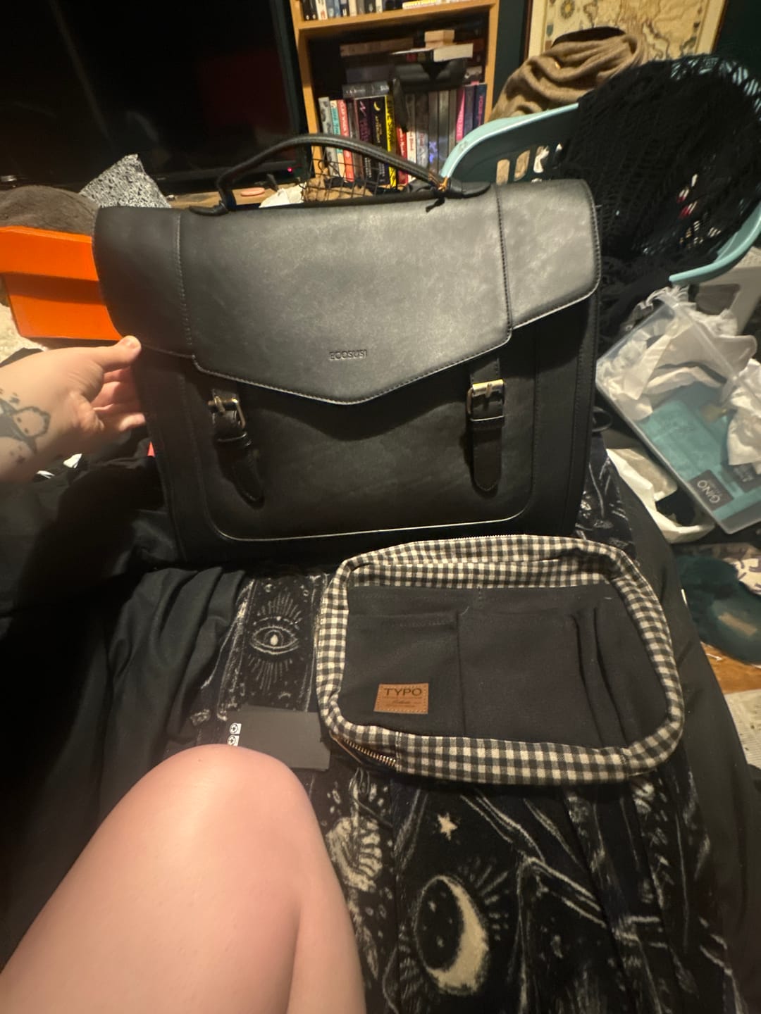 Customer photo review of Julie Vintage Vegan Briefcase