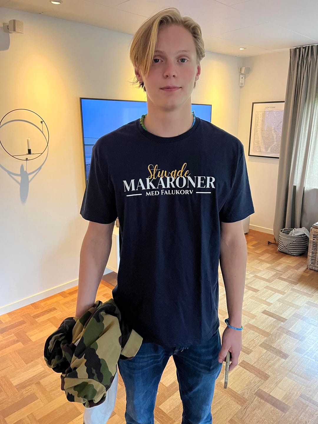 Customer photo review of Stuvade makaroner med falukorv - T-shirt