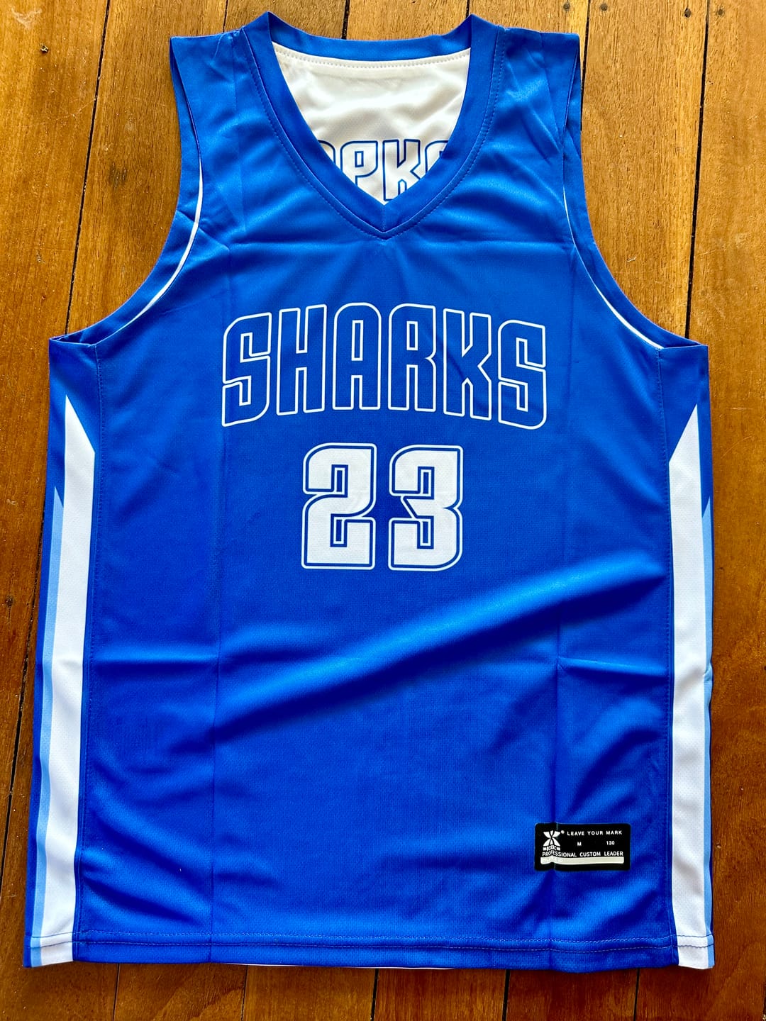 Customer photo review of Custom Royal White Double Side Tops Training Basketball Jersey