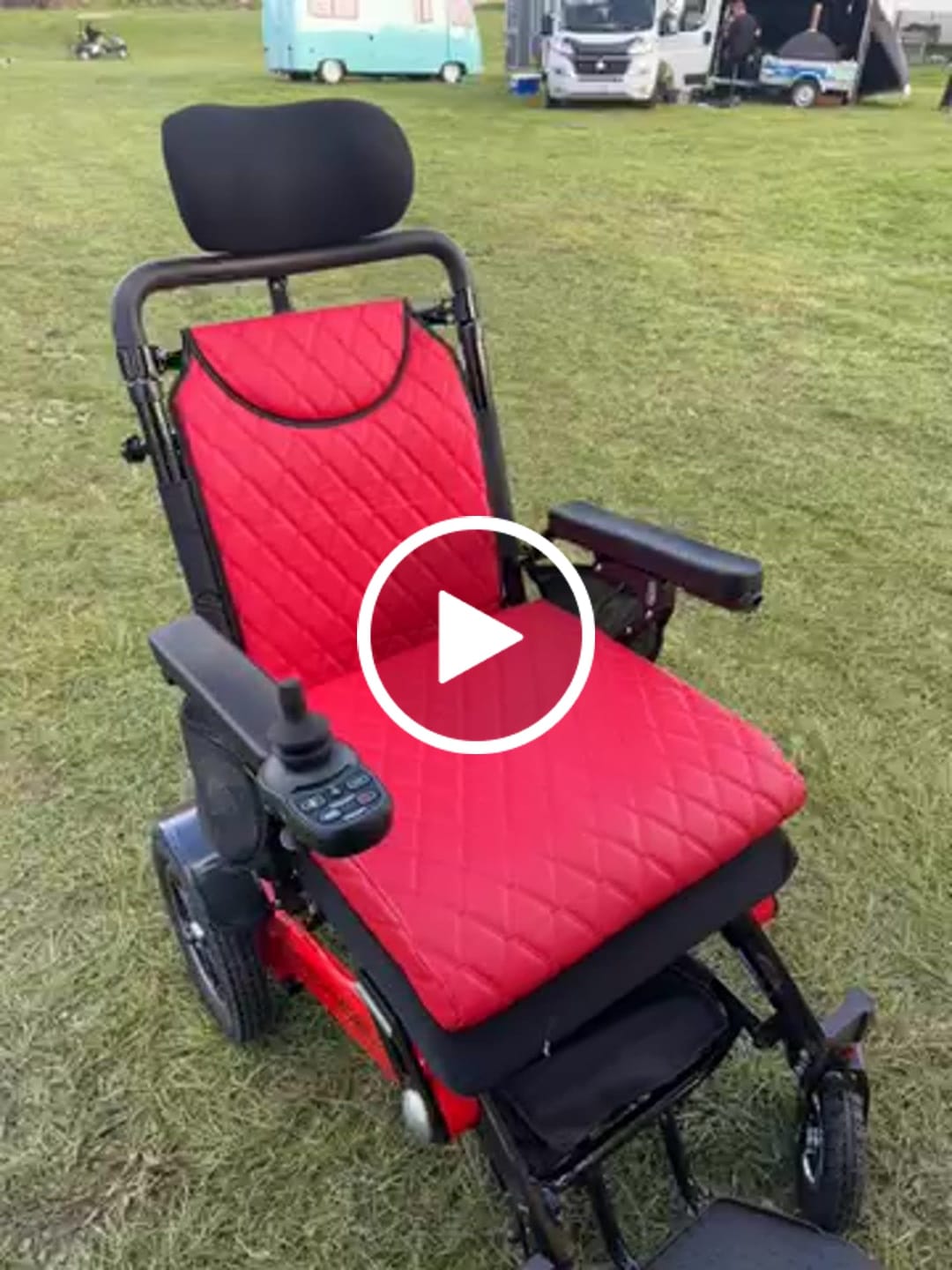 Customer video review of Luxury Leather Seat Cushion Cover for Freedom Pro and Elite Electric Wheelchair