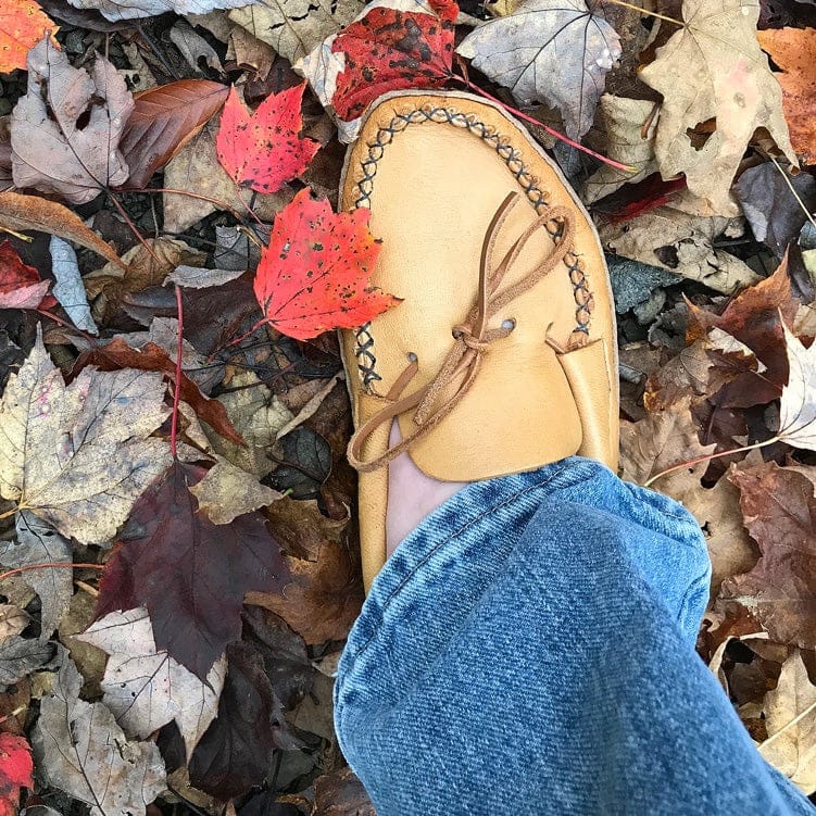 Customer photo review of Men's Earthing Moccasins Moose Hide with Heavy Oil Tan Soles