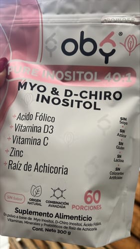 Customer photo review of Oby Pure Inositol Ratio 40:1 Polvo 300 G | Myo y D-Chiro Inositol, Acido Folico, Prebioticos, Vitaminas y Minerales. Sin Sabor