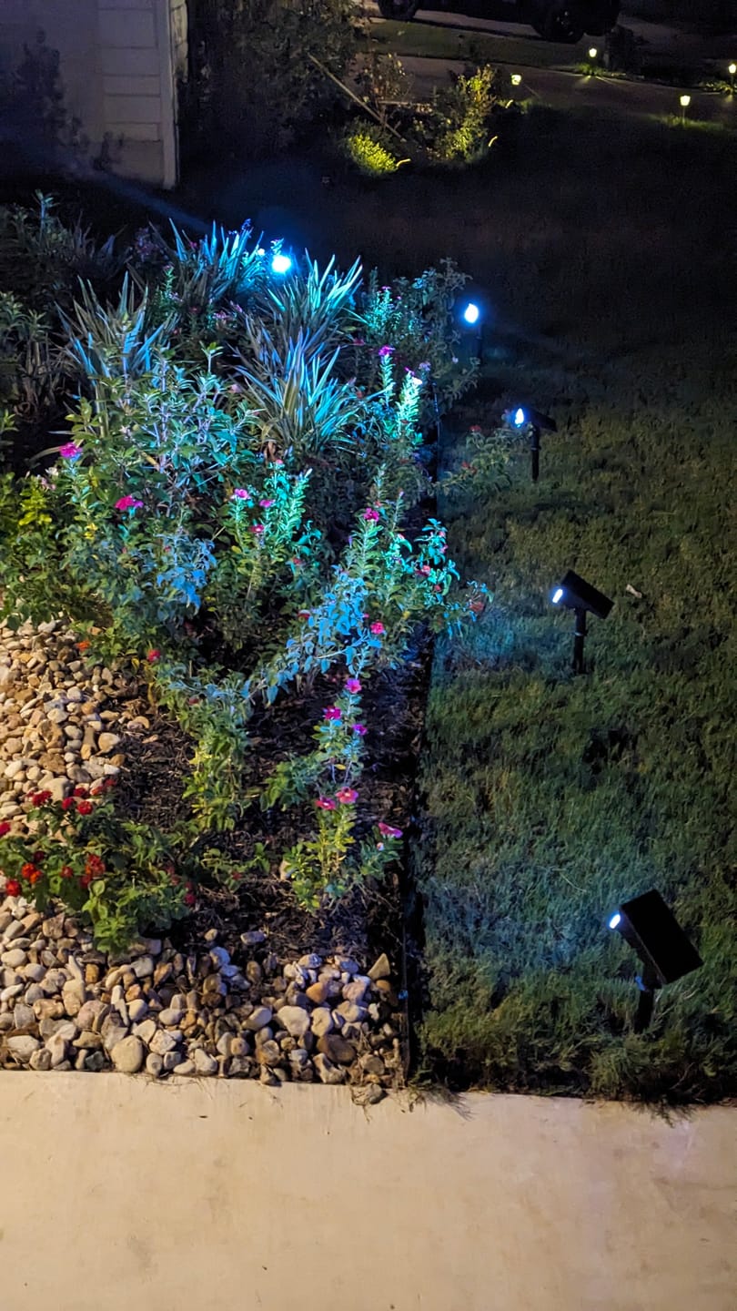 Customer photo review of RGB Solar Landscape Spotlights Waterproof