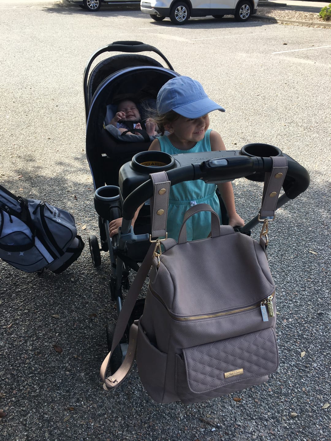 Customer photo review of Monaco Diaper Bag | Nude Rose