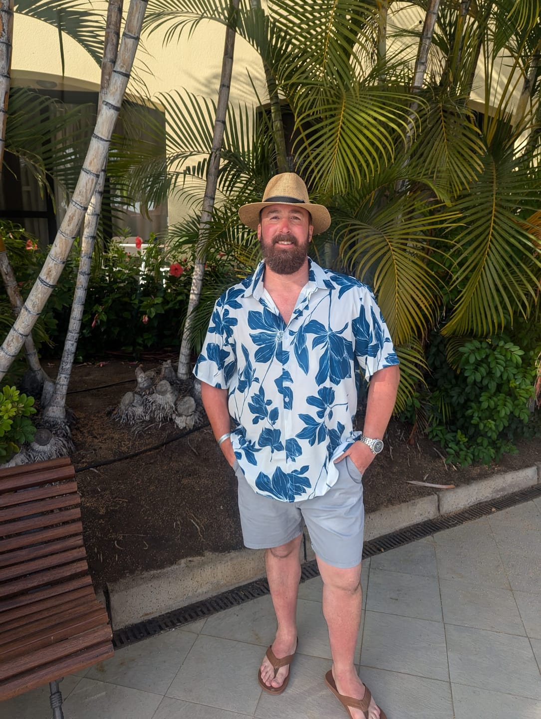 Customer photo review of Men's Summer Casual Floral Button Up Short Sleeve Holiday Cool Beach Shirt