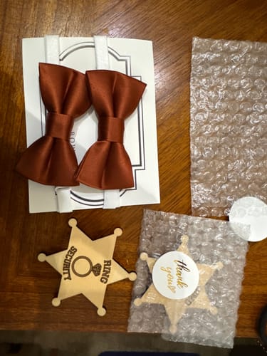 Customer photo review of Satin Terracotta Bow Tie