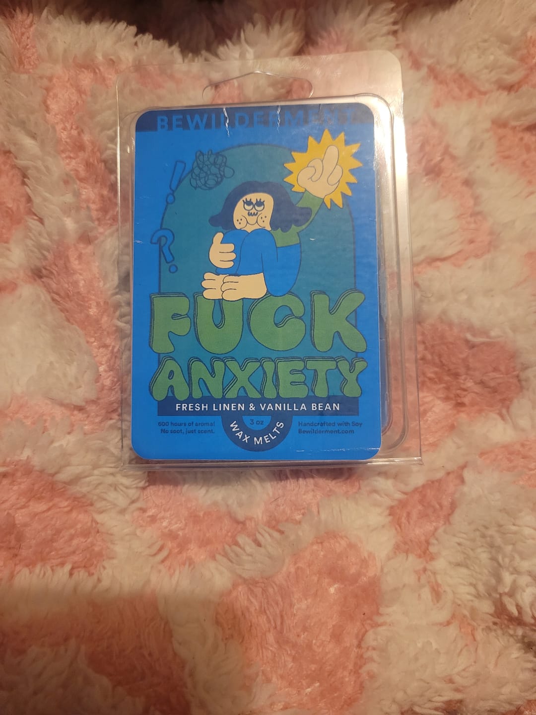 Customer photo review of F*ck Anxiety Wax Melts
