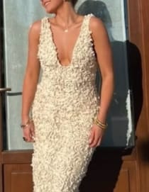 Customer photo review of Sexy Solid Color Flower Shape V Neck One Step Skirt Dresses