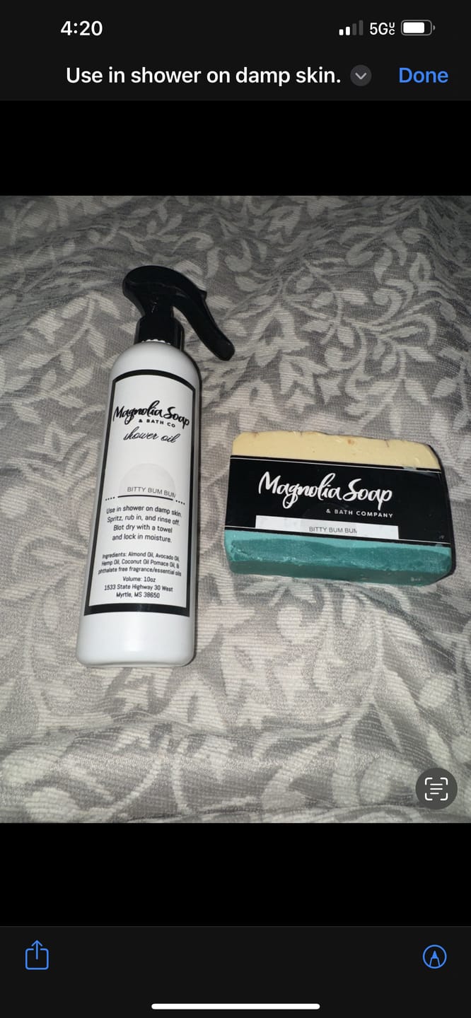 Customer photo review of Shower Oil- Bitty Bum Bum