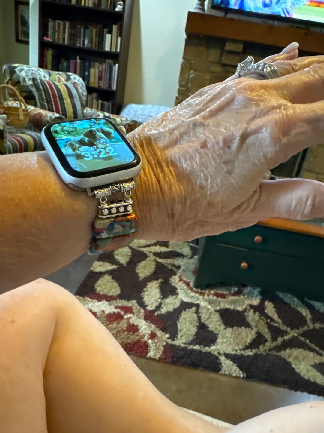 Customer photo review of Chic Flower Stretch Apple Watch Strap