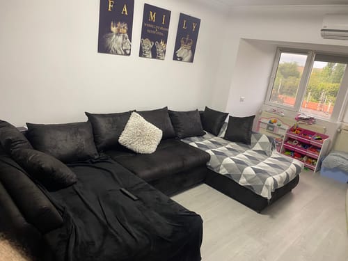 Customer photo review of Colțar extensibil dumonde cu ladă de depozitare si sezut confortabil din spuma HR, Loana U Grafit 355x185 cm