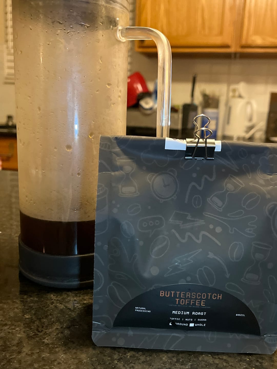 Customer photo review of Butterscotch Toffee Flavored Coffee