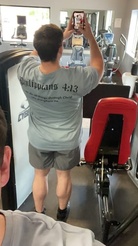 Customer photo review of Philippians 4:13 Oversized Tee