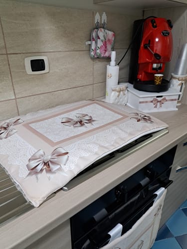 Customer photo review of Coprifornello Coprifuochi Cucina in Stampa Digitale Fiocco Beige 1pz 50x70cm