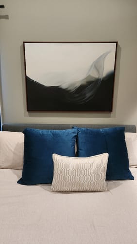 Customer photo review of Oceanic Pulse Abstract Canvas Art