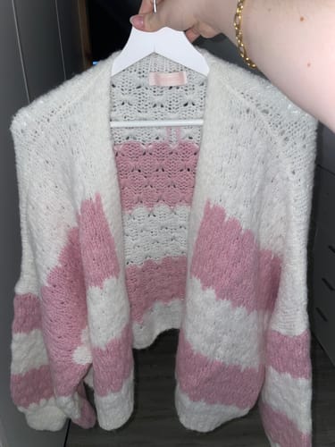 Customer photo review of Bold Stripes Oversized Cardigan