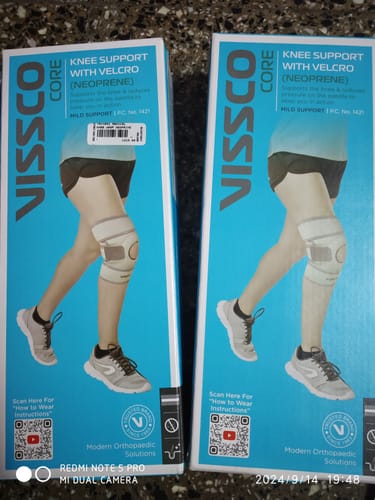 Customer photo review of Neoprene Knee Cap | Ideal mild support for free Knee movement | Color- Grey (Single Piece)