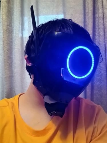 Customer photo review of Techwear Futuristic Cyberpunk Helmet