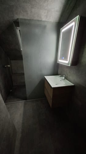 Customer photo review of SONNI Walk In Dusche Duschabtrennung Duschwand Nano Vollsatiniert ESG-Glas Glasstärke 8/10mm Breite 80-160cm