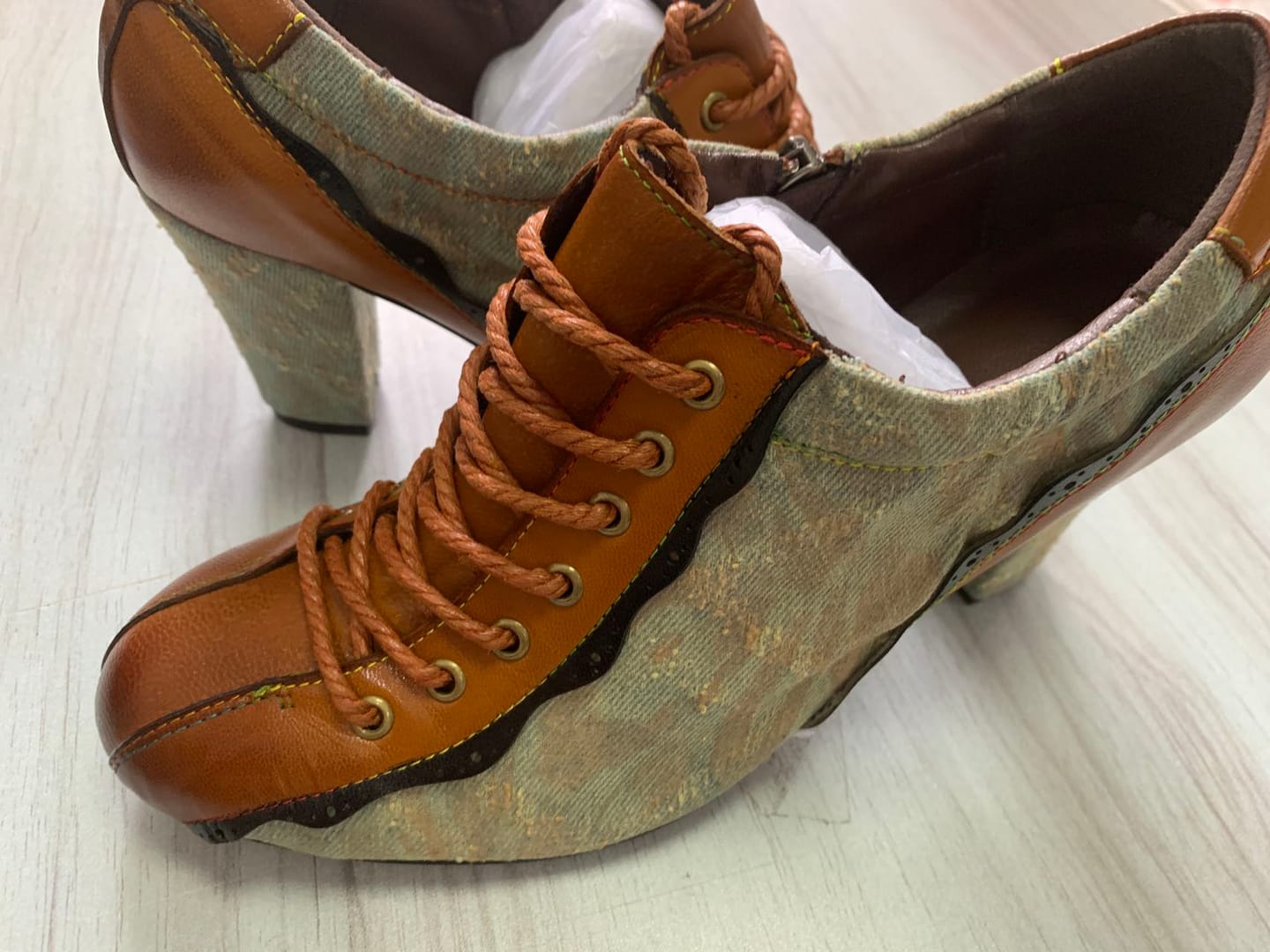 Customer photo review of Handmade Vintage Elegance Patchwork Pumps