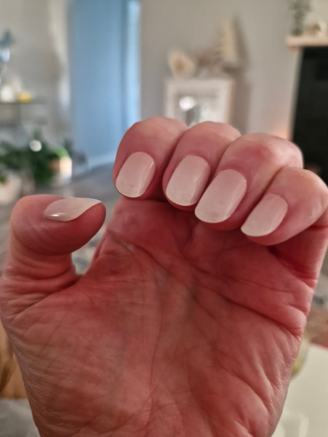 Customer photo review of Nude Pink Ombre DIY Semicured Gel Nail Sticker Kit