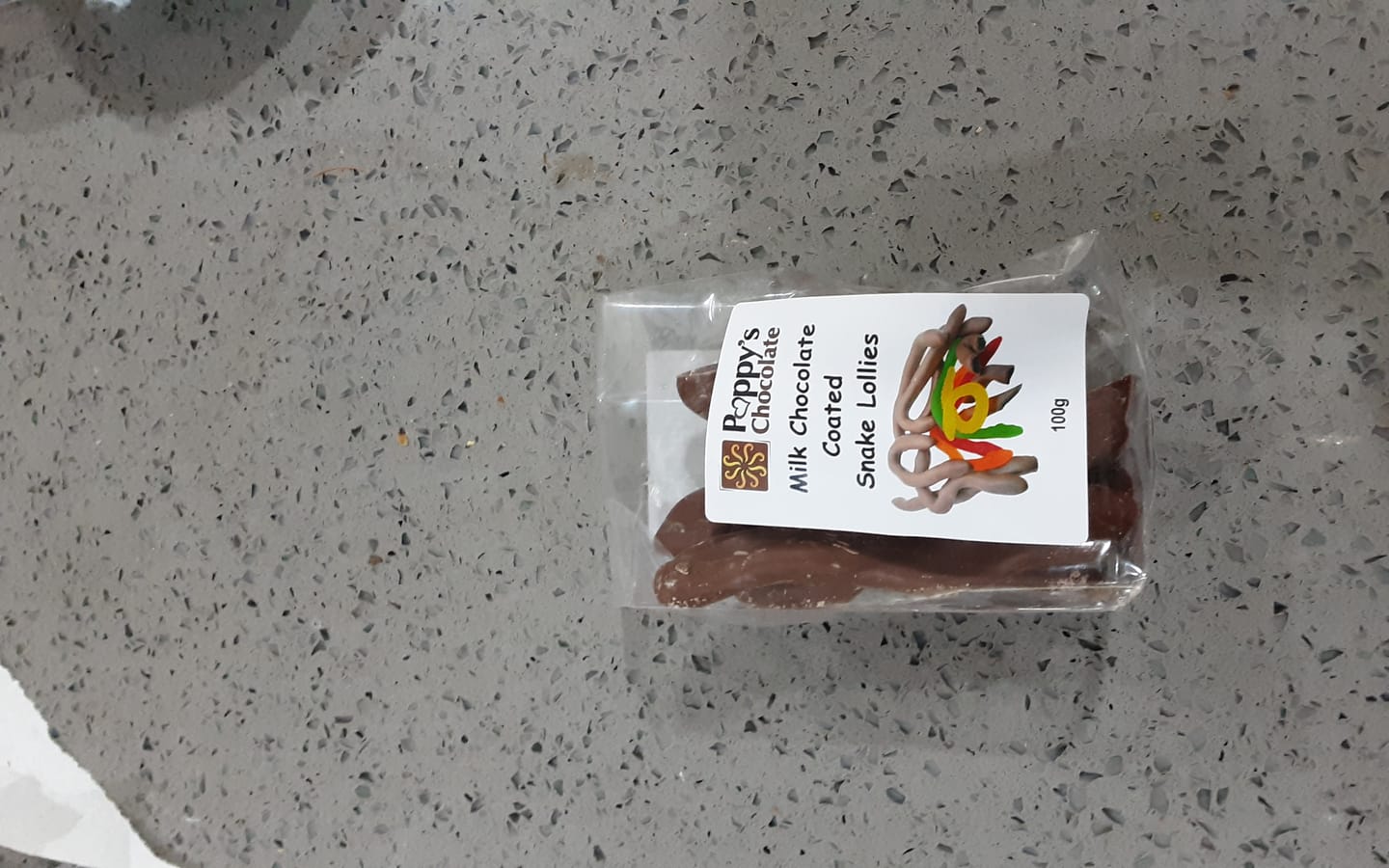 Customer photo review of Milk Chocolate Coated Snakes 100g