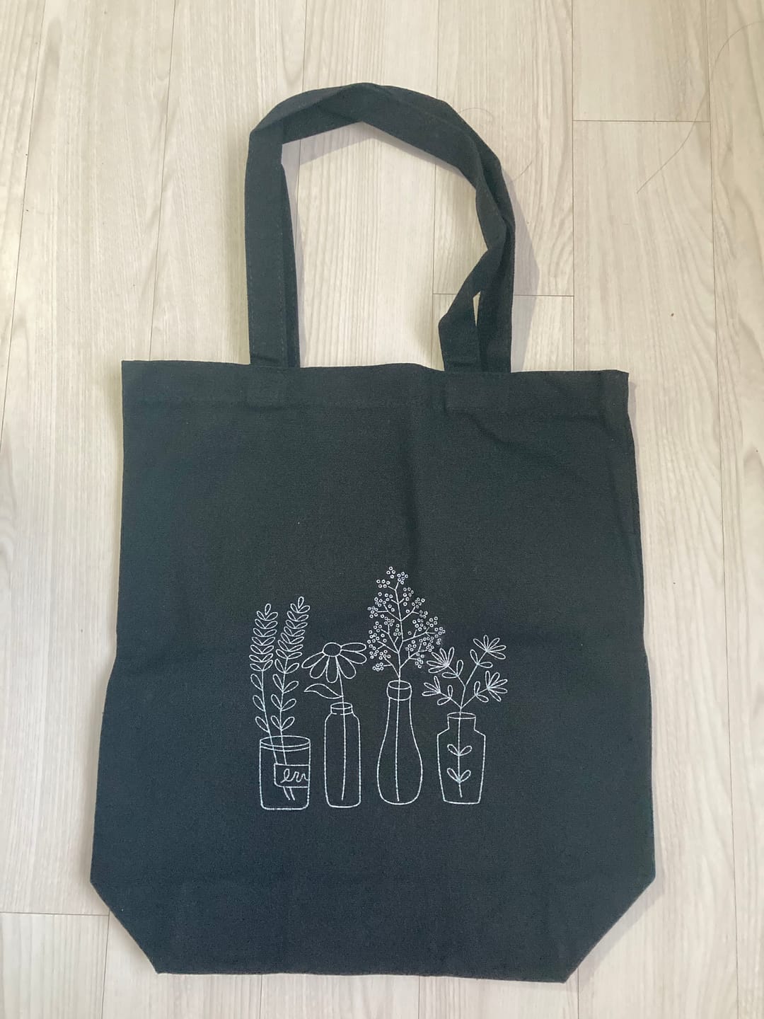 Customer photo review of GARDEN JARS Embroidered Tote Bag Kit
