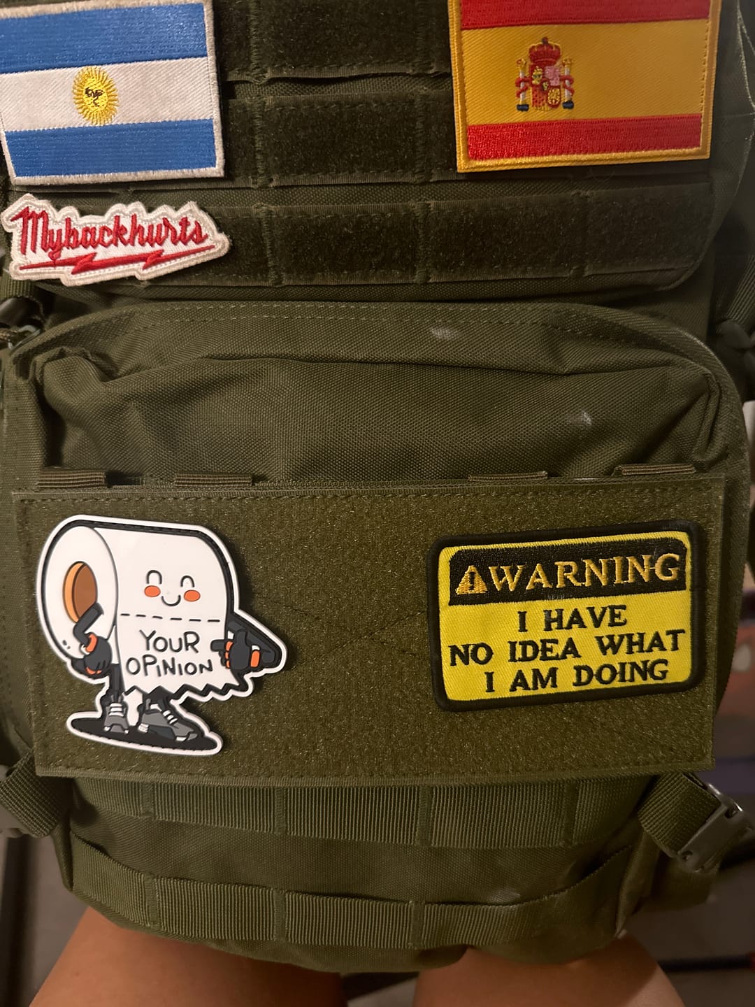 Customer photo review of Panel de Velcro para Mochilas de 45L Verde