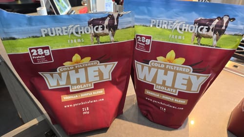Customer photo review of Whey Protein Isolate with Organic Vanilla