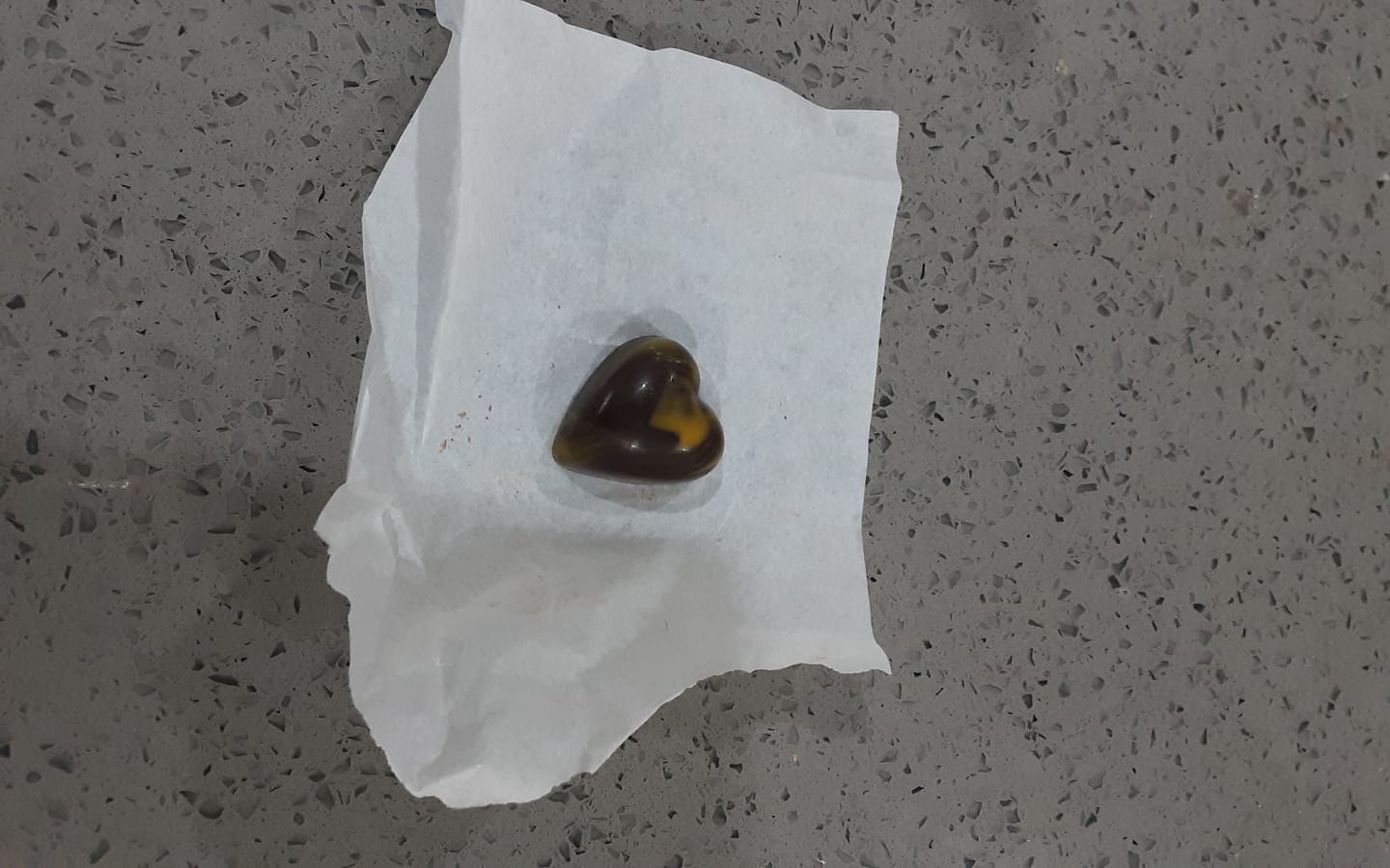Customer photo review of Caramel Heart Dark Chocolate