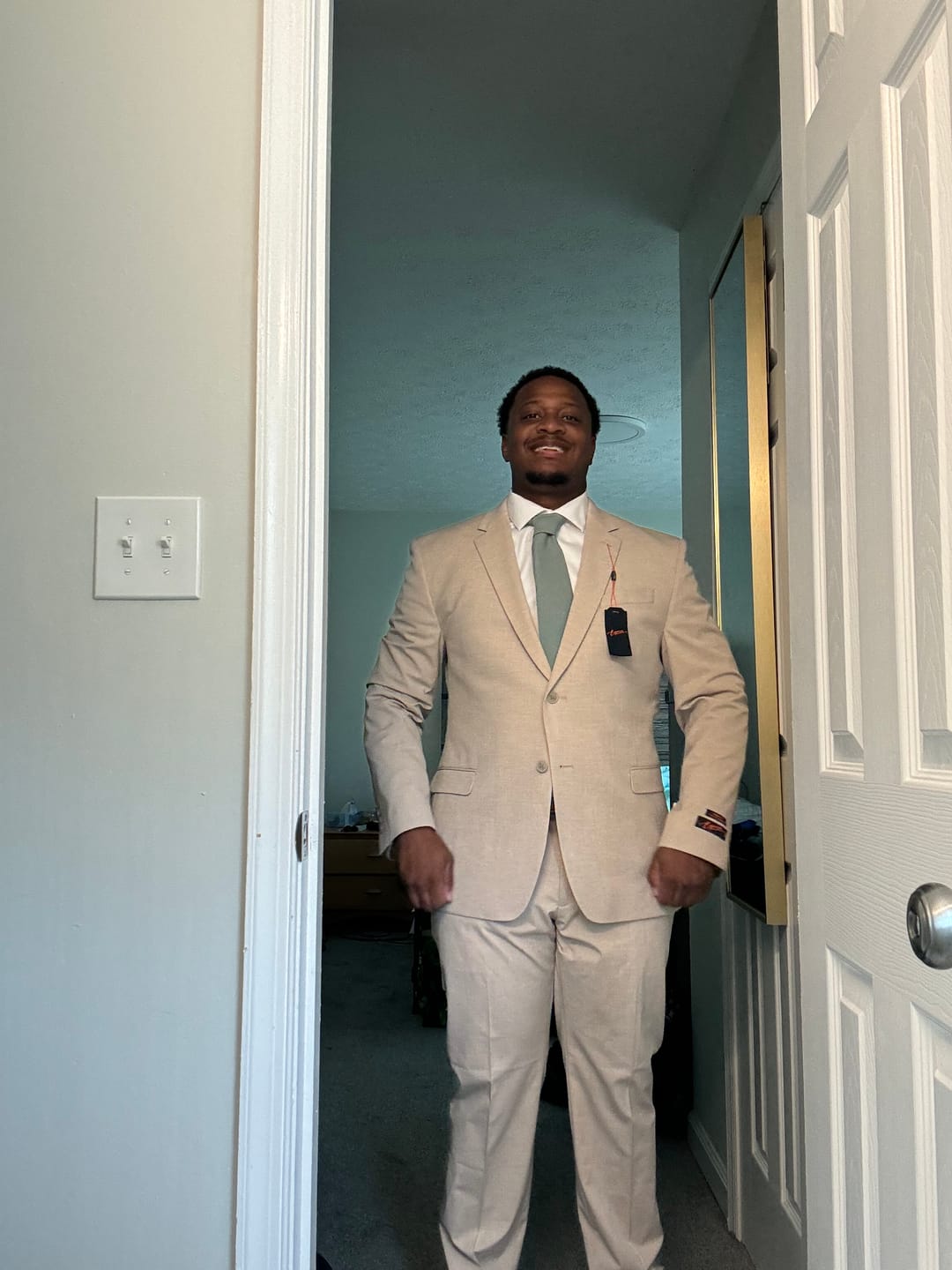 Customer photo review of Dusty Sage Necktie