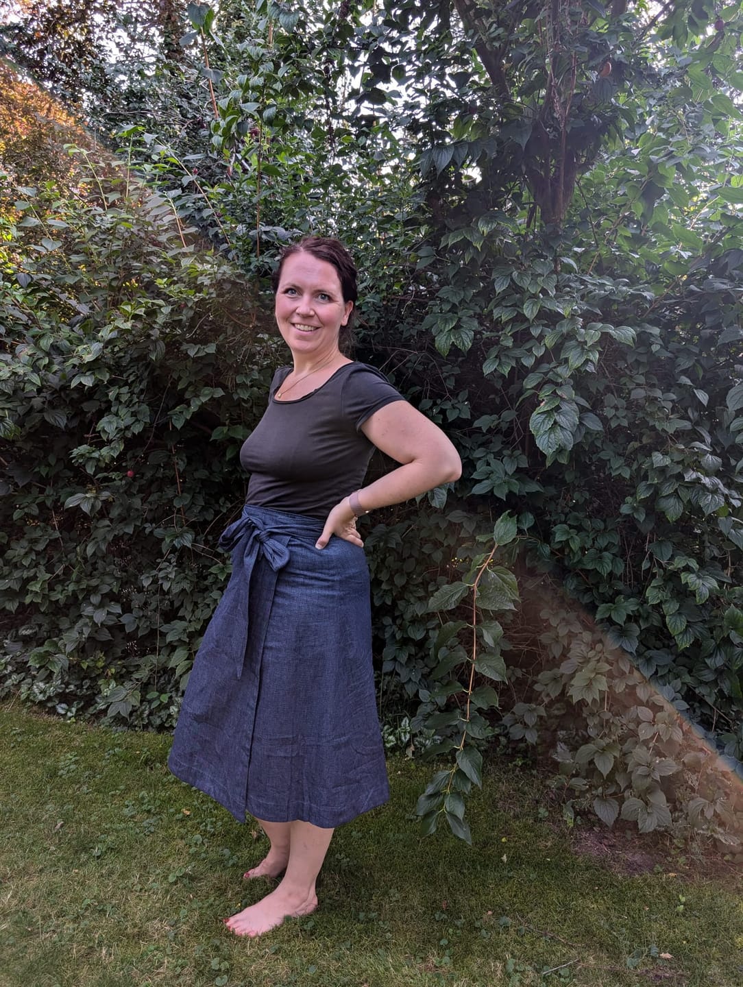 Customer photo review of NEW! Denim Wrap Skirt