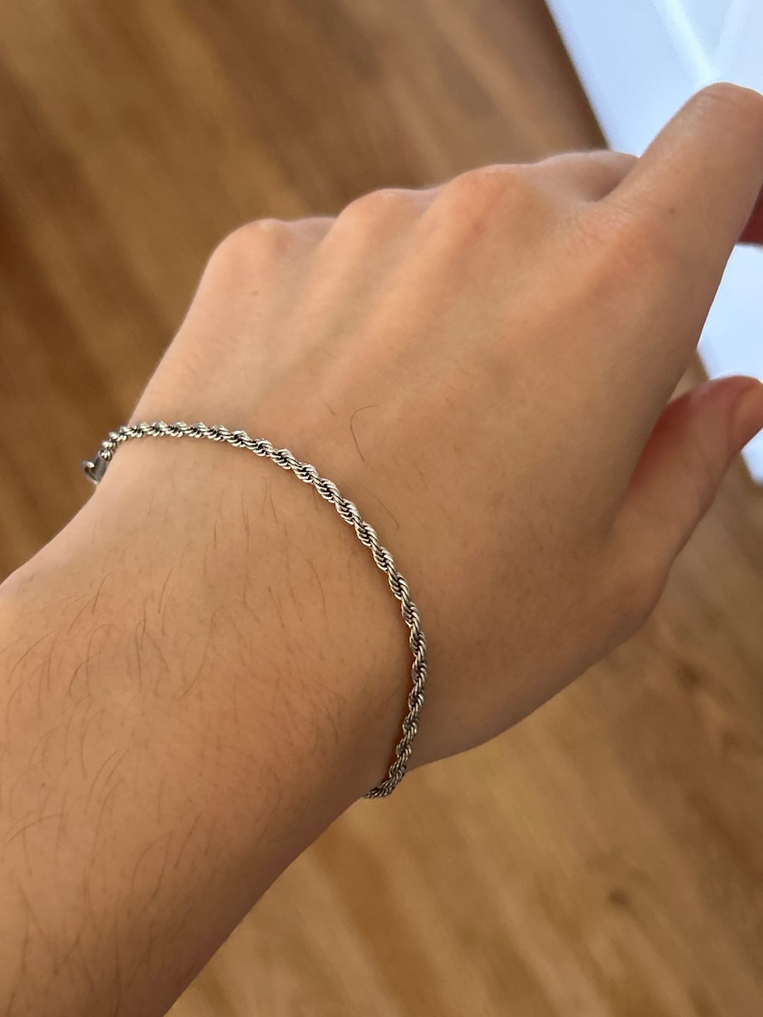 Customer photo review of Thin Rope Chain Bracelet