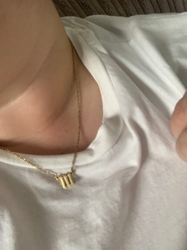Customer photo review of Angel Numbers 18k Gold Necklace
