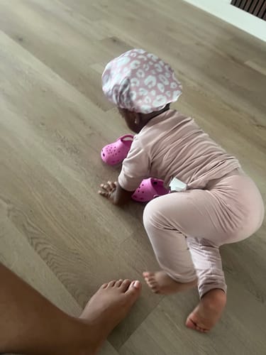 Customer photo review of Bamboo Baby Toddler Long Sleeve Pajama Set - Dark Pink