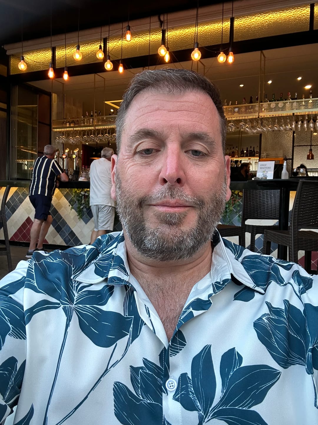 Customer photo review of Men's Summer Casual Floral Button Up Short Sleeve Holiday Cool Beach Shirt