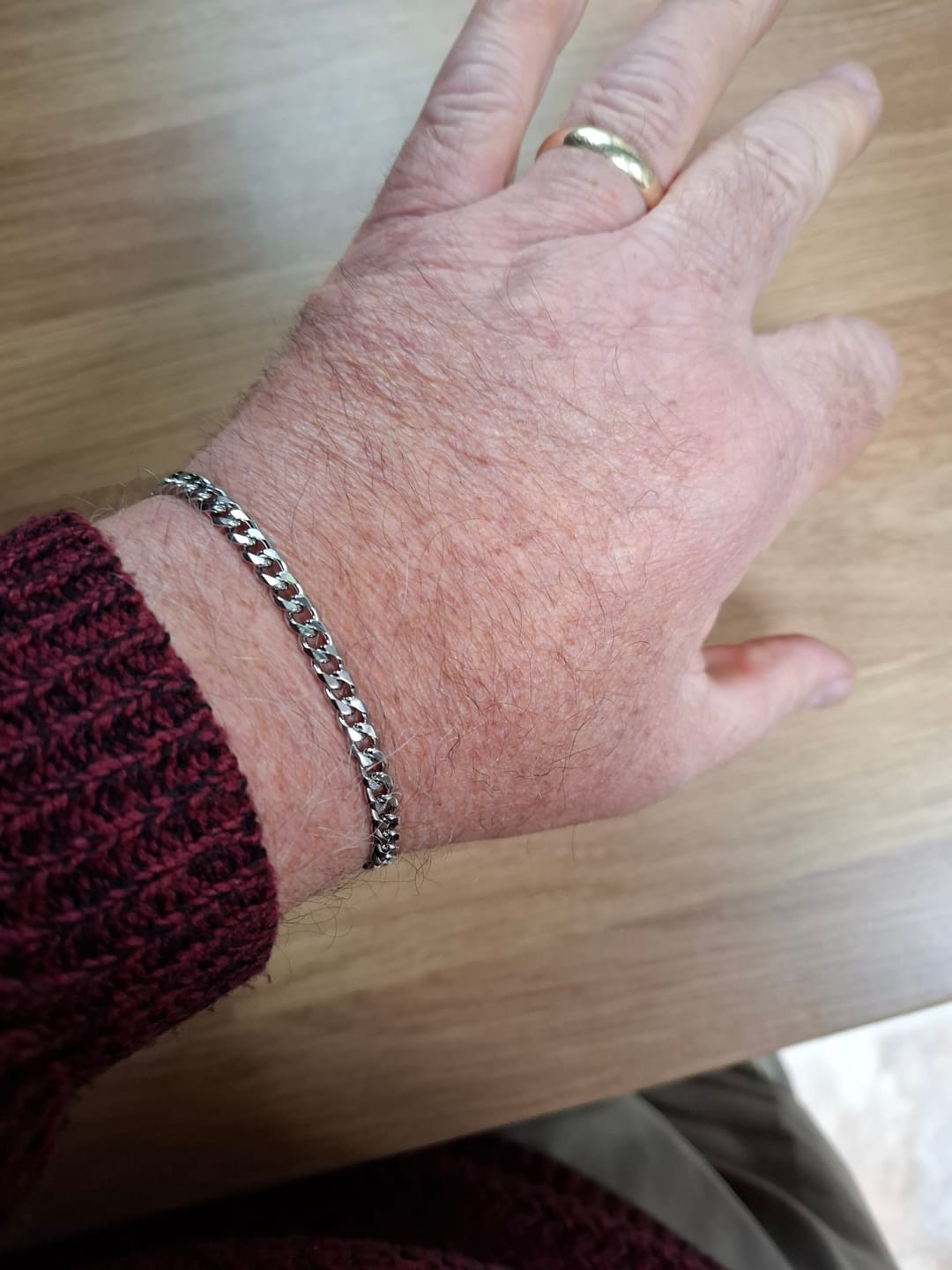 Customer photo review of Silver Cuban Chain Bracelet 5MM