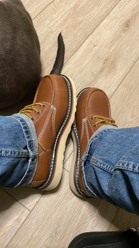 Customer photo review of 6 Inch Moc Steel Toe Boot