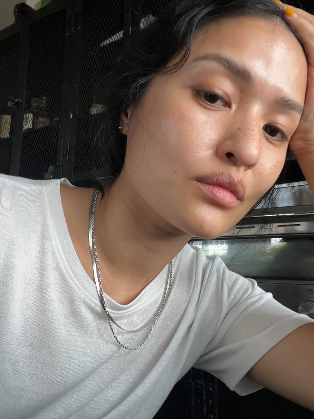 Customer photo review of Alexandra Silver Layered Necklace
