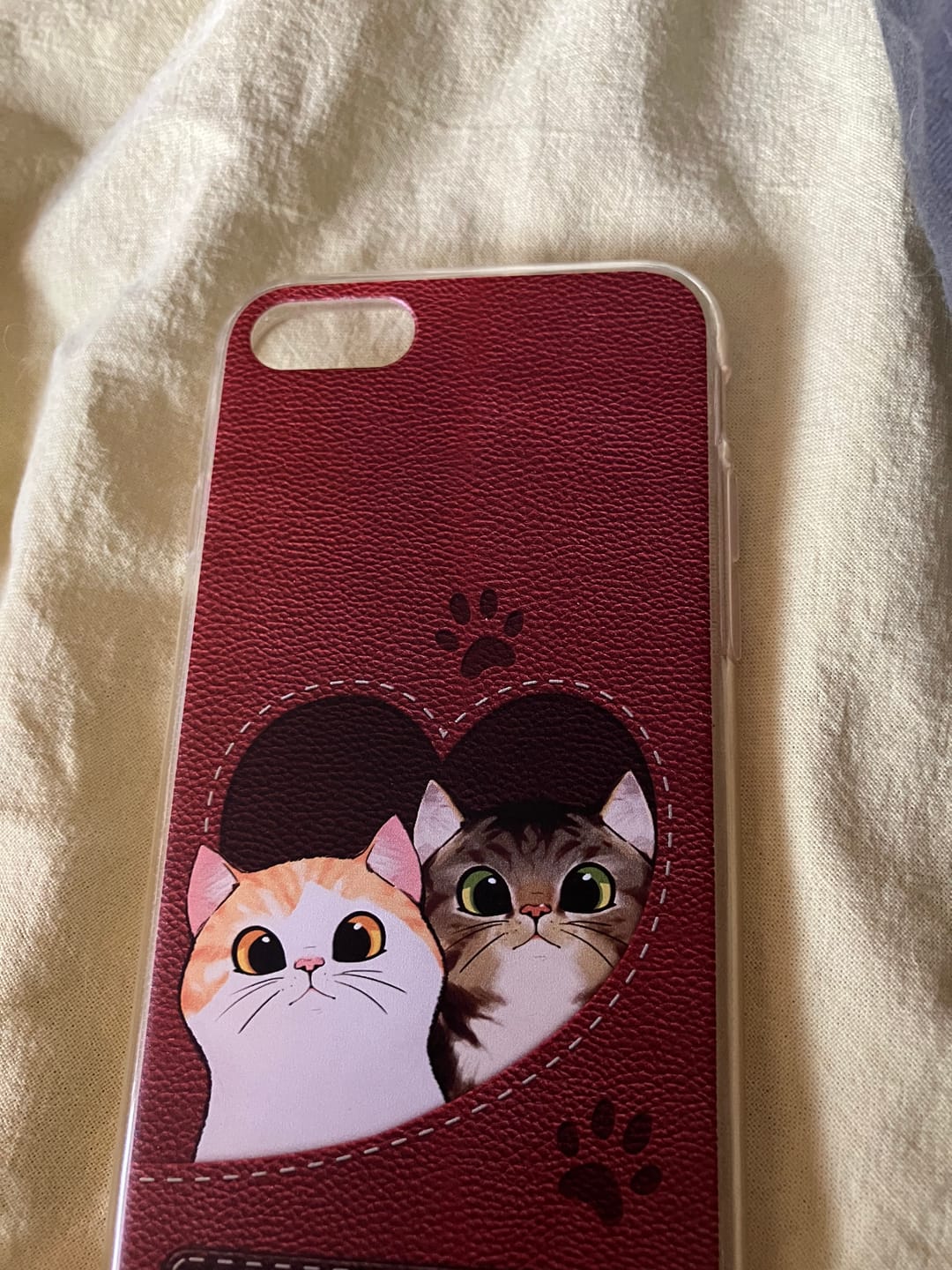 Customer photo review of Katzenherz Lederoptik  - Individuelle Handyhülle