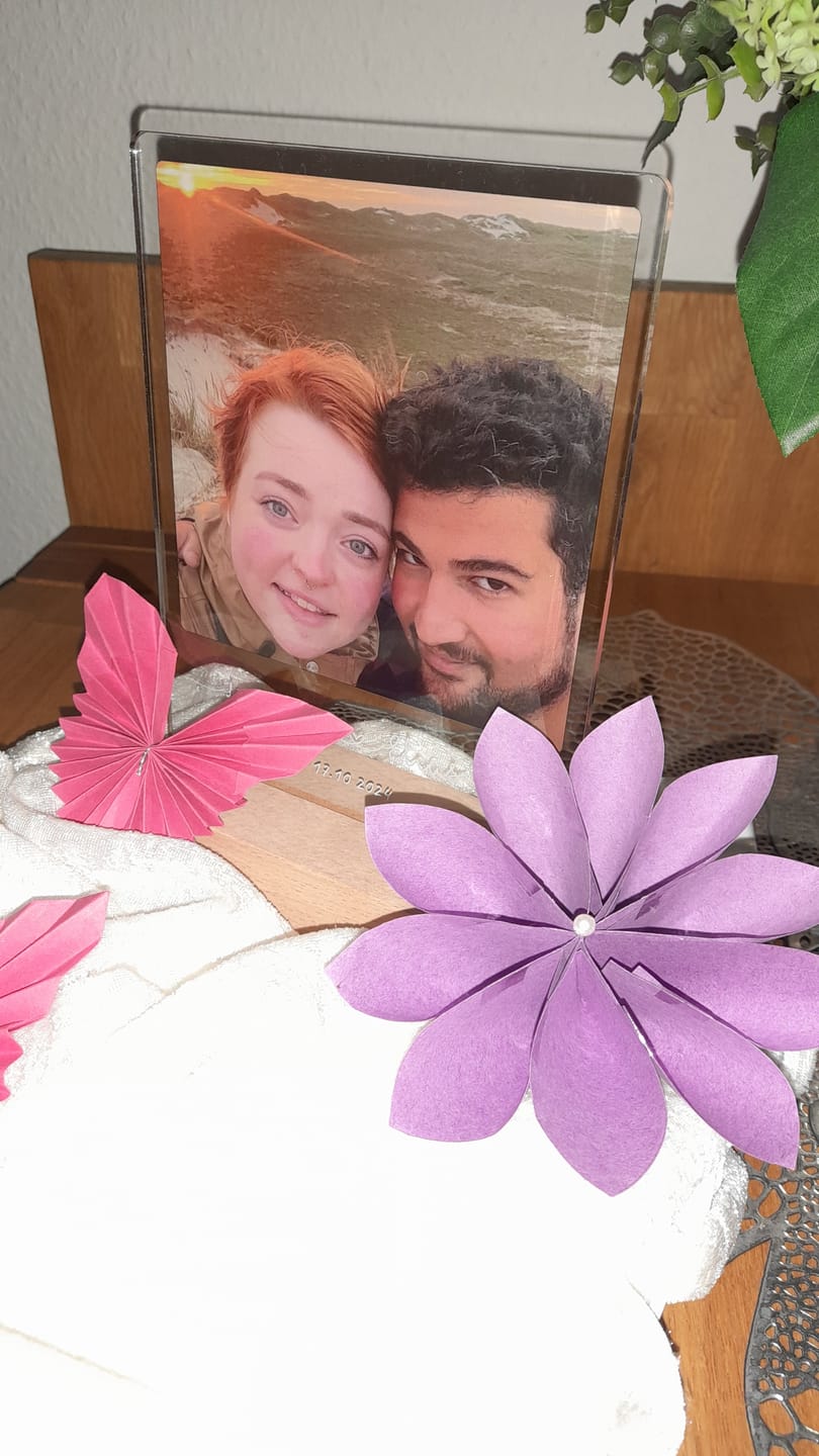 Customer photo review of Euer Liebeslicht mit Foto (eckig)