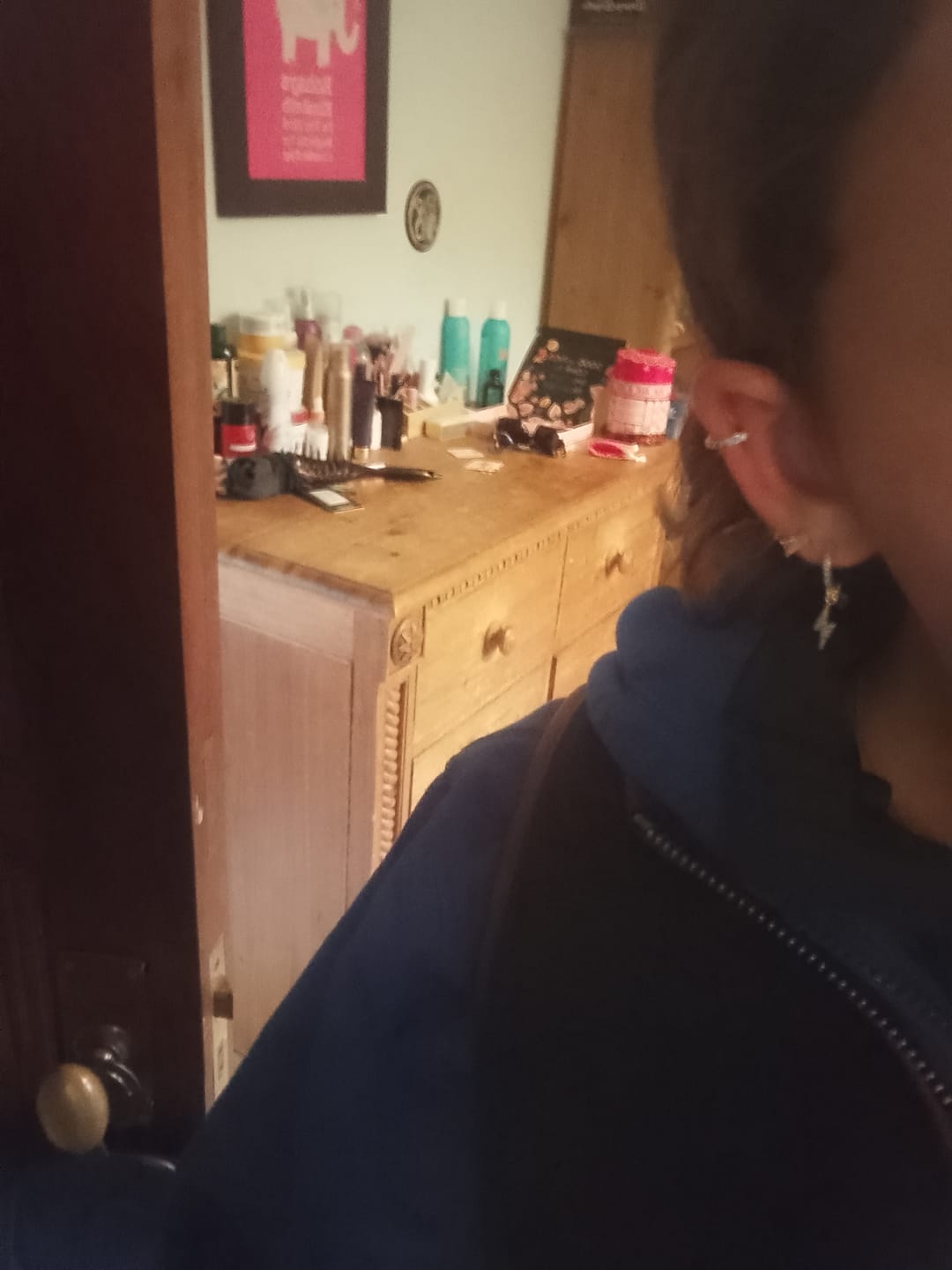 Customer photo review of Lily Turquoise Gold Dainty Ear Cuff