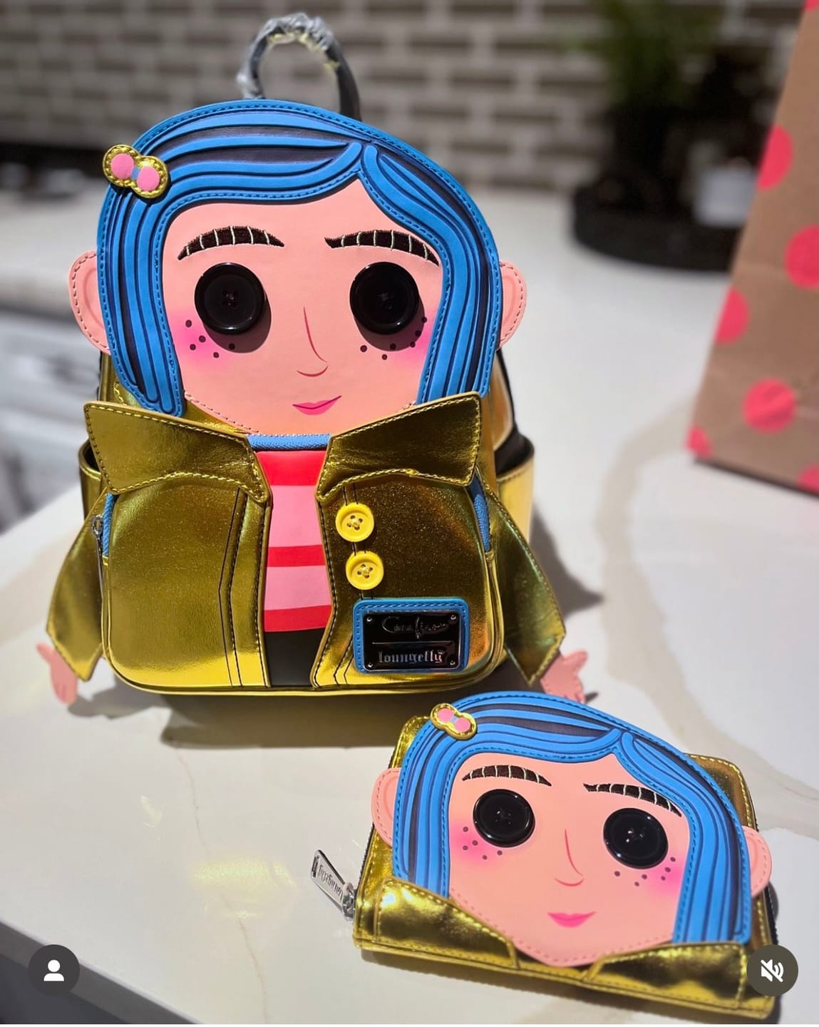 Customer photo review of Loungefly Laika Coraline 15th Anniversary Doll Cosplay Mini Backpack