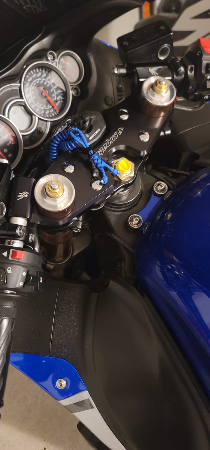 Customer photo review of Black Blue Biker Buddy Paracord Keychain